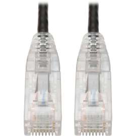 Tripp Lite Cat6 UTP Patch Cable (RJ45), M/M, Gigabit, Snagless, Molded, Slim, Black, 8 in, 8" Category 6 Network Cable for Switch, Patch Panel, Hub, Workstation, Network Device, Router, Printer, Computer, Photocopier, Server, Modem, First End: 1 x RJ-45 N