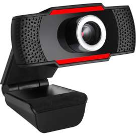 Adesso CyberTrack CyberTrack H3 Webcam, 1.3 Megapixel, 30 fps, Black, Red, USB 2.0