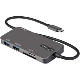 StarTech.com USB C Multiport Adapter, USB-C to 4K HDMI, 100W PD Pass-through, SD/MicroSD, 3xUSB 3.0, USB Type-C Mini Dock, 12" Long Cable, USB-C multiport adapter (5Gbps USB 3.1 Gen 1), 4K 30Hz HDMI/2x USB-A/1x USB-C/MicroSD + SD Card Reader, USB C mini d