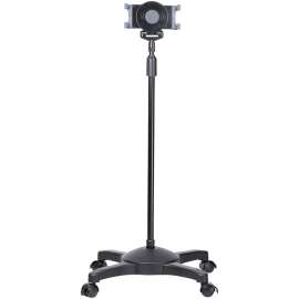 StarTech.com Mobile Tablet Stand with wheels, Height Adjustable, Universal Rolling Tablet Stand for 7 to 11 inch w/ Detachable Holder, TAA, Mobile tablet stand w/ lockable casters for tablets 7" to 11", Holder w/adjustable clamps 6.6" to 7.8" in width; 0.
