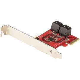 StarTech.com SATA PCIe Card, 4 Port PCIe SATA Expansion Card, 6Gbps, Stacked Connectors, Non-RAID, PCI Express to SATA Converter/Adapter, SATA III 6Gbps PCIe 3.0 x2 card, SATA expansion adapter card, 4-Port SATA to PCIe Card w/ASM1164 controller for 16Gbp