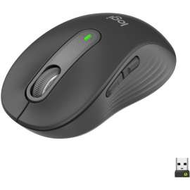 Logitech Signature M650 Wireless Mouse, For Small to Medium Sized Hands, 2-Year Battery, Silent Clicks, Customizable Side Buttons, Bluetooth, Multi-Device Compatibility (Graphite), Optical, Wireless, Bluetooth/Radio Frequency
