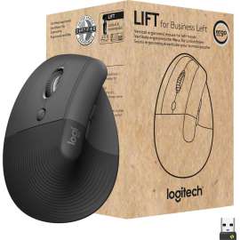 Logitech Lift Ergo Mouse - Optical - Wireless - Bluetooth/Radio Frequency - Graphite - USB - 4000 dpi - Scroll Wheel - 4 Button(s) - Small/Medium Hand/Palm Size - Left-handed Only