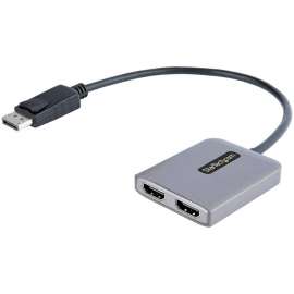 StarTech.com DP to Dual HDMI MST HUB, Dual HDMI 4K 60Hz, 2 Port DisplayPort Multi Monitor Adapter with 1ft/30cm Cable, DP 1.4 , DSC , HBR3, DisplayPort to Dual HDMI MST Hub for Dual 4K 60Hz, DP 1.4/DSC/HBR3/32.4Gbps/HDR/2.1ch Audio/MST