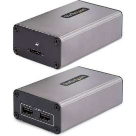 StarTech.com 2-Port USB 3.0 Extender over OM3 Multimode Fiber, LC/LC, 2x 5Gbps USB-A Hub, 350m (1150ft), Durable USB Fiber Optic Extender, 1150ft (350m) USB 3.0 extender over OM3 multimode LC to LC optical fiber with 2x 5Gbps USB Hub. Not affected by EMI.