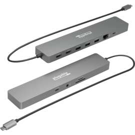Plugable 11-in-1 USB-C Hub 100W USB-C Pass-through, Laptop Docking Station Dual Monitor with 4K 60Hz HDMI, Compatible with Thunderbolt 4 / 3, USB-C Windows, Chromebooks, 1x USB-C, 3x USB, SD, Ethernet