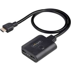 StarTech.com 2-Port HDMI Splitter, 4K 60Hz HDMI 2.0 Video, 4K HDMI Splitter 1 In 2 Out, 1x2 HDMI Display/Output Splitter, HDR/HDCP, 2-Port 4K 60Hz HDMI splitter shows the same image on two HDMI displays; HDR; 7.1ch Audio; HDCP 2.2; Includes 31inch USB pow
