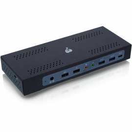 IOGEAR Dock Pro Duo USB-C Docking Station - for Desktop PC/Notebook/Keyboard/Mouse/Microphone/Speaker/Headset - 230 W - USB Type C - 3 Displays Supported - 4K - 3840 x 2160 - 7 x USB Ports - 2 x USB 2.0 - 4 x USB Type-A Ports - USB Type-A - 3 x USB