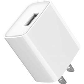 4XEM 12W USB-A Charger, White, 1 Pack, 12 W, 120 V AC, 230 V AC Input