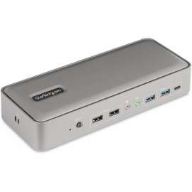 Dual-Laptop USB-C KVM Docking Station, Dual Monitor 4K 60Hz DisplayPort KVM Dock, 5x USB Hub, GbE, 90W/45W PD, Windows/Mac - Dual-Laptop KVM Dock switches between 2 USB Type-C hosts with toggle button - Simultaneously charge 2 laptops (