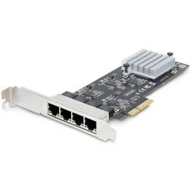 4-Port 2.5G NBASE-T PCIe Network Card, Computer Network Card Interface, Intel I225-V, Quad-Port Ethernet, Multi-Gigabit NIC - Quad-port 2.5Gbps interface NIC; PCIe network card w/ Intel I225V - Supports NBASE-T, Multi-Gigabit speeds,