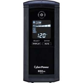 CyberPower CP850AVRLCD Intelligent LCD UPS Systems - 850VA/510W, 120 VAC, NEMA 5-15P, Mini-Tower, 9 Outlets, LCD, PowerPanel Personal, $250000 CEG, 3YR Warranty