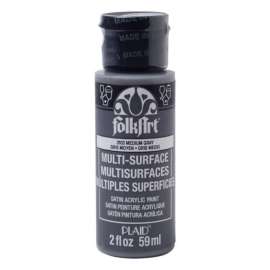 Plaid FolkArt Satin Medium Gray Hobby Paint 2 oz
