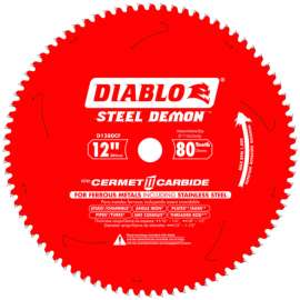 Diablo Steel Demon 12 in. D X 1 in. Cermet Cermet Carbide Circular Saw Blade 80 teeth 1 pk