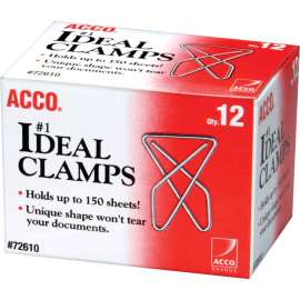 Ideal Clamps, Large (No. 1), Silver, 12/Box