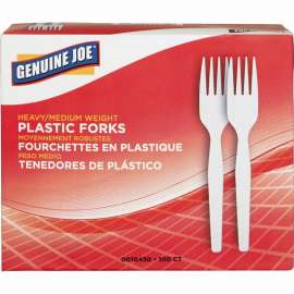 Genuine Joe Heavyweight White Plastic Forks