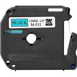 M Series Tape Cartridge for P-Touch Labelers, 0.47" x 26.2 ft, Black on Blue