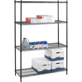 Lorell Industrial Black Wire Shelving
