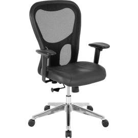 Lorell Executive Leather/Mesh Mid-back Chair