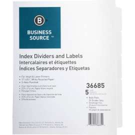 Bus. Source Punched Laser Index Dividers