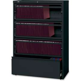Lorell Receding Drawer Black Lateral Files