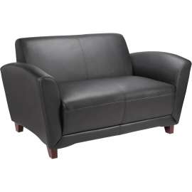 Lorell Reception Seating Collectn Leather Loveseat