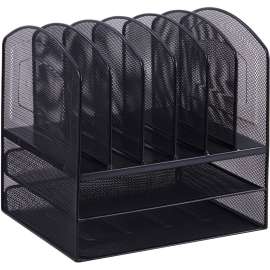 Lorell Steel Horiz/Vertical Mesh Desk Organizer