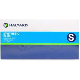 Halyard Synthetic Plus PF Vinyl Exam Gloves, Clear, Small, 100/Box
