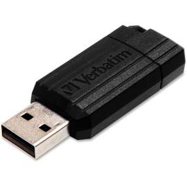 Verbatim - PinStripe™ 64 GB Black USB 2.0 Flash Drive (1 per Pack)