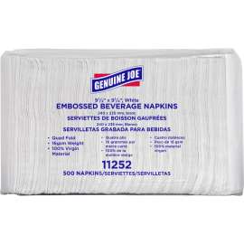 Genuine Joe Quad-fold Square Beverage Napkins