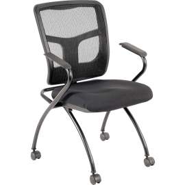 Lorell Mesh Back Nesting Chair with Armrests