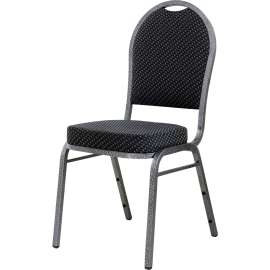 Lorell Black Fabric Stacking Chair