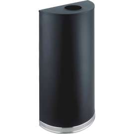 Half-Round Receptacle, Half-Round, Steel, 12.5 gal, Black