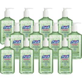 Advanced Hand Sanitizer Soothing Gel, Fresh Scent with Aloe and Vitamin E, 12 oz Pump Bottle, 12/Carton