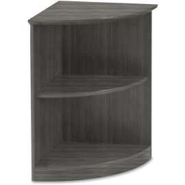 Medina Series Quarter Round Two-Shelf Bookcase, 20w x 20w x 29 1/2h, Gray Steel