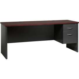 Lorell Mahogany Laminate/Charcoal Modular Desking