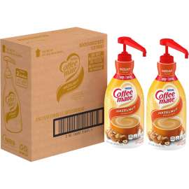 Coffee mate Liquid Coffee Creamer, Hazelnut, 1.5 Liter Pump Bottle, 2/Carton