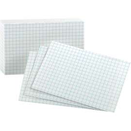 Grid Index Cards, 3 x 5, White, 100/Pack