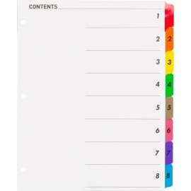 Bus. Source Numbered Tabs TOC Index Dividers