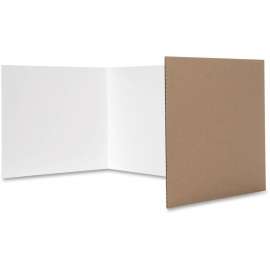 Corrugated Study Carrels, 12" x 48", White, Pack of 24