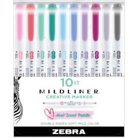 Zebra Pen Mildliner Double-ended Assorted Highlighter Set 10PK