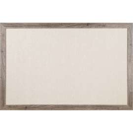 U Brands Linen Bulletin Board, 36" X 24" , Rustic MDF Frame