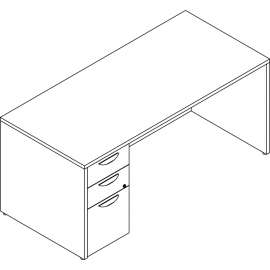 Lorell Prominence 2.0 Gray Elm Laminate Desk Unit