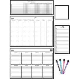 Teacher Created Resources Black & White Dry-Erase Magnetic Calendar Set