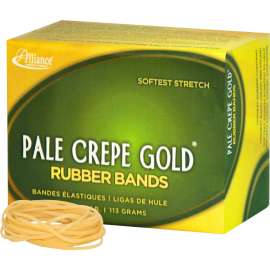 Alliance 1/4lb Box Pale Crepe Gold Rubber Bands