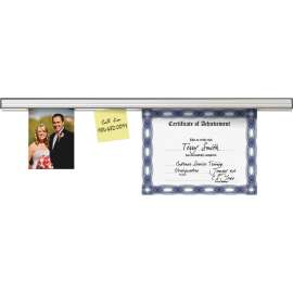 Grip-A-Strip Display Rail, 96 x 1 1/2, Aluminum Finish