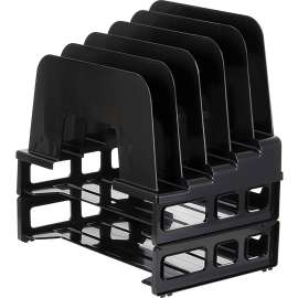 Incline Sorter, 5 Sections, Letter Size Files, 9.13" x 13.5" x 14", Black
