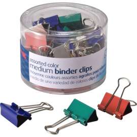 Assorted Colors Binder Clips, Medium, 24/Pack