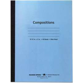 Stitched Cover Composition Book, Wide/Legal Rule, Blue Cover, 10.5 x 8, 48 Pages