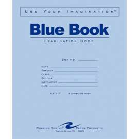 Examination Blue Book, Wide/Legal Rule, 8.5 x 7, White, 8 Sheets